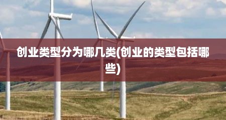 创业类型分为哪几类(创业的类型包括哪些)