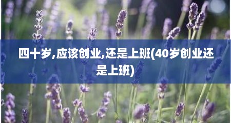 四十岁,应该创业,还是上班(40岁创业还是上班)