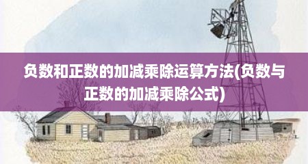 负数和正数的加减乘除运算方法(负数与正数的加减乘除公式)