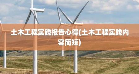 土木工程实践报告心得(土木工程实践内容简短)