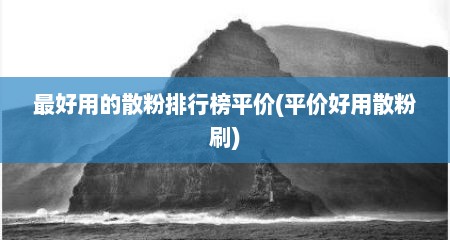 最好用的散粉排行榜平价(平价好用散粉刷)