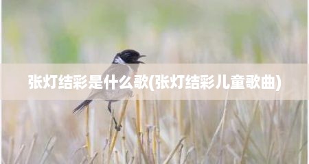 张灯结彩是什么歌(张灯结彩儿童歌曲)