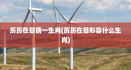 历历在目猜一生肖(历历在目形容什么生肖)