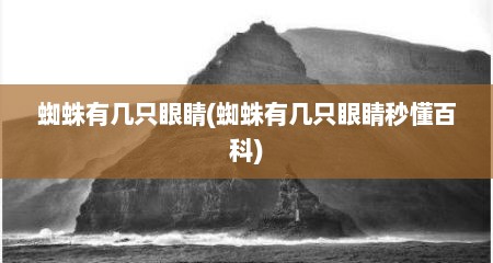 蜘蛛有几只眼睛(蜘蛛有几只眼睛秒懂百科)