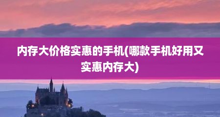内存大价格实惠的手机(哪款手机好用又实惠内存大)