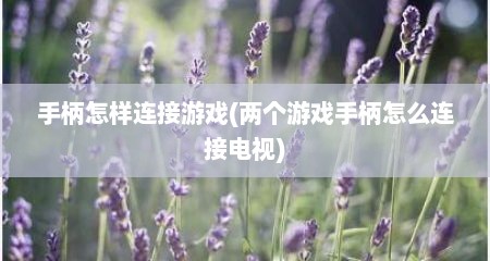 手柄怎样连接游戏(两个游戏手柄怎么连接电视)