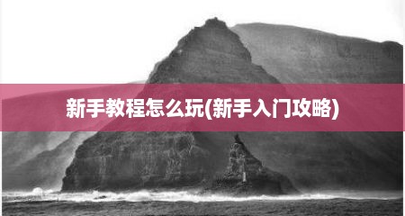新手教程怎么玩(新手入门攻略)
