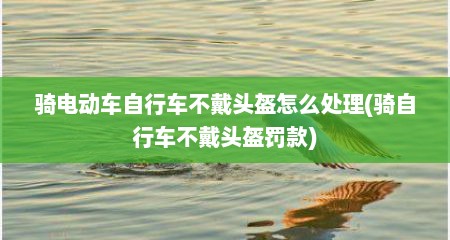 骑电动车自行车不戴头盔怎么处理(骑自行车不戴头盔罚款)