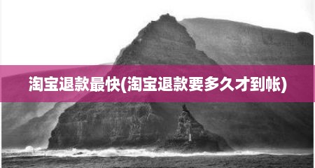 淘宝退款最快(淘宝退款要多久才到帐)
