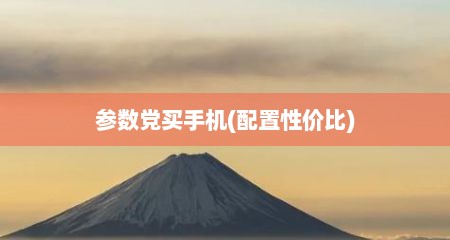 参数党买手机(配置性价比)