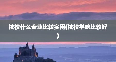 技校什么专业比较实用(技校学啥比较好)