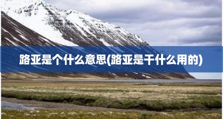 路亚是个什么意思(路亚是干什么用的)