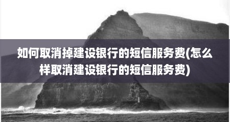 如何取消掉建设银行的短信服务费(怎么样取消建设银行的短信服务费)