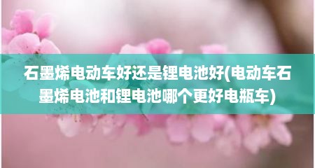 石墨烯电动车好还是锂电池好(电动车石墨烯电池和锂电池哪个更好电瓶车)