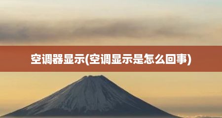 空调器显示(空调显示是怎么回事)