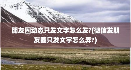 朋友圈动态只发文字怎么发?(微信发朋友圈只发文字怎么弄?)