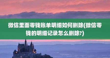 微信里面零钱账单明细如何删除(微信零钱的明细记录怎么删除?)