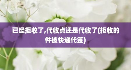 已经拒收了,代收点还是代收了(拒收的件被快递代签)