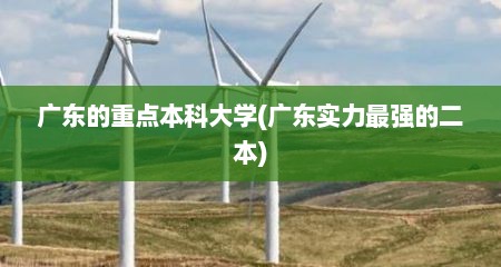 广东的重点本科大学(广东实力最强的二本)