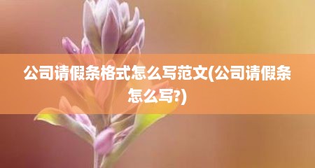 公司请假条格式怎么写范文(公司请假条怎么写?)