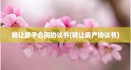 转让房子合同协议书(转让房产协议书)