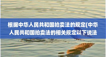 根据中华人民共和国拍卖法的规定(中华人民共和国拍卖法的相关规定以下说法正确的是)