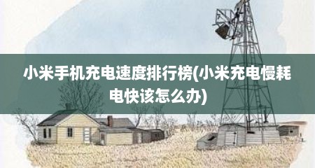 小米手机充电速度排行榜(小米充电慢耗电快该怎么办)