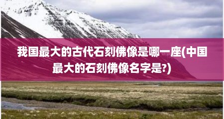 我国最大的古代石刻佛像是哪一座(中国最大的石刻佛像名字是?)