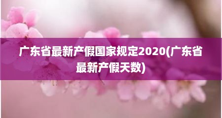 广东省最新产假国家规定2020(广东省最新产假天数)