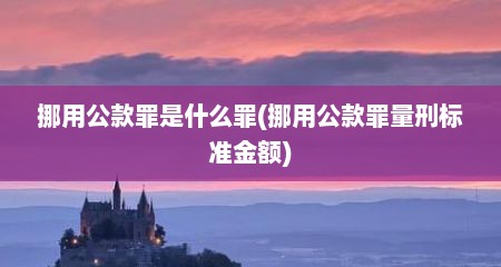 挪用公款罪是什么罪(挪用公款罪量刑标准金额)