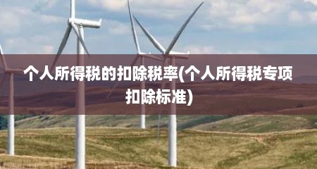 个人所得税的扣除税率(个人所得税专项扣除标准)