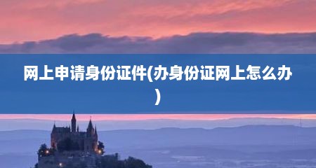 网上申请身份证件(办身份证网上怎么办)