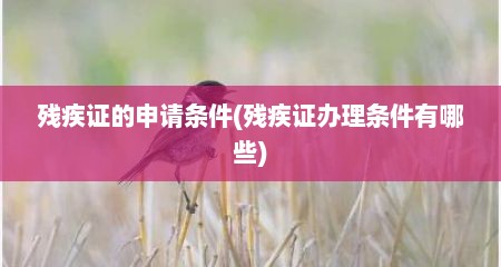 残疾证的申请条件(残疾证办理条件有哪些)