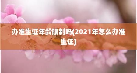办准生证年龄限制吗(2021年怎么办准生证)