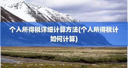 个人所得税详细计算方法(个人所得税计如何计算)
