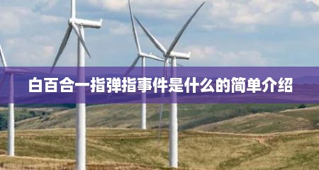白百合一指弹指事件是什么的简单介绍