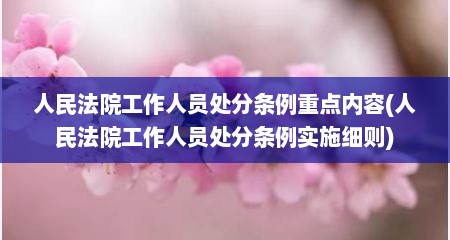 人民法院工作人员处分条例重点内容(人民法院工作人员处分条例实施细则)