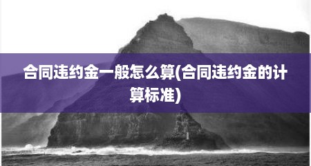 合同违约金一般怎么算(合同违约金的计算标准)