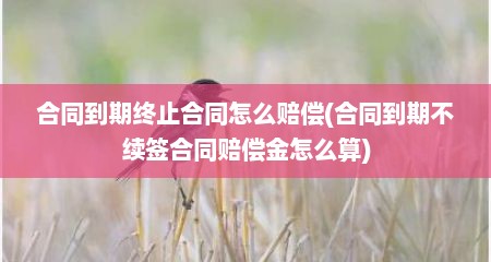合同到期终止合同怎么赔偿(合同到期不续签合同赔偿金怎么算)
