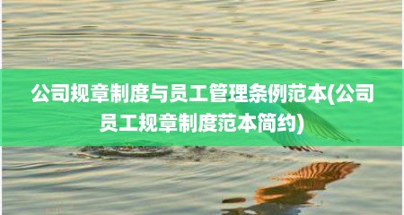公司规章制度与员工管理条例范本(公司员工规章制度范本简约)