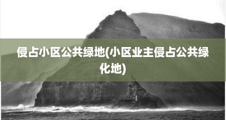 侵占小区公共绿地(小区业主侵占公共绿化地)