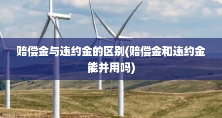 赔偿金与违约金的区别(赔偿金和违约金能并用吗)