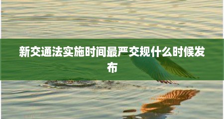 新交通法实施时间最严交规什么时候发布