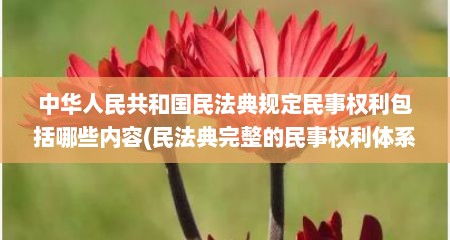 中华人民共和国民法典规定民事权利包括哪些内容(民法典完整的民事权利体系是什么)