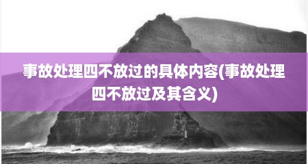 事故处理四不放过的具体内容(事故处理四不放过及其含义)