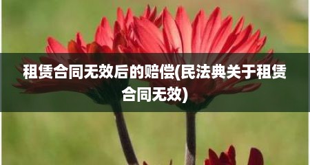 租赁合同无效后的赔偿(民法典关于租赁合同无效)