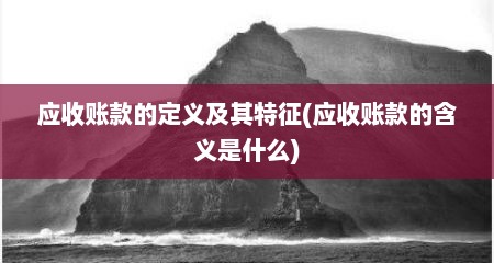 应收账款的定义及其特征(应收账款的含义是什么)