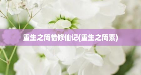 重生之简惜修仙记(重生之简素)