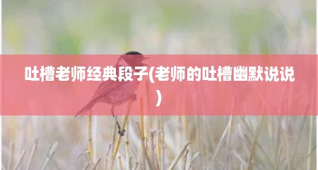 吐槽老师经典段子(老师的吐槽幽默说说)