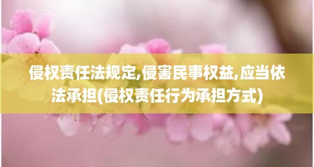 侵权责任法规定,侵害民事权益,应当依法承担(侵权责任行为承担方式)